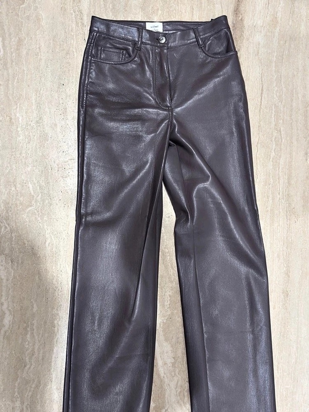 Wilfred Rebel Pant Women's Vegan Leather Skinny Pants Brown